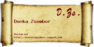 Donka Zsombor névjegykártya
